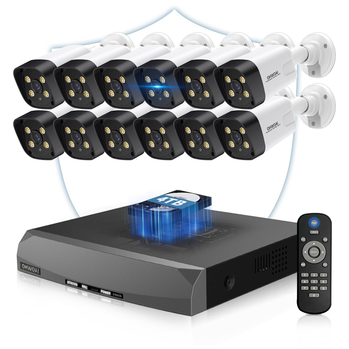 Amazon.co.jp: OHWOAI 12台セット PoE防犯カメラ 屋外用 4K 800万画素